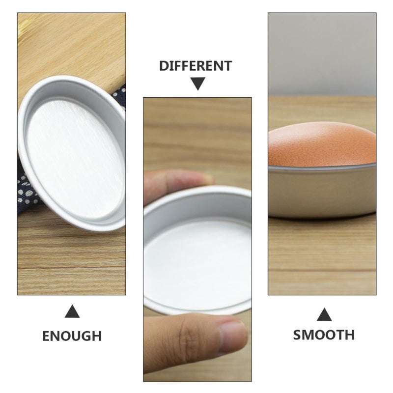 6pcs Anodized Aluminum Oval Cake Pans Non Stick Cheesecake Molds for Baking - Image 4
