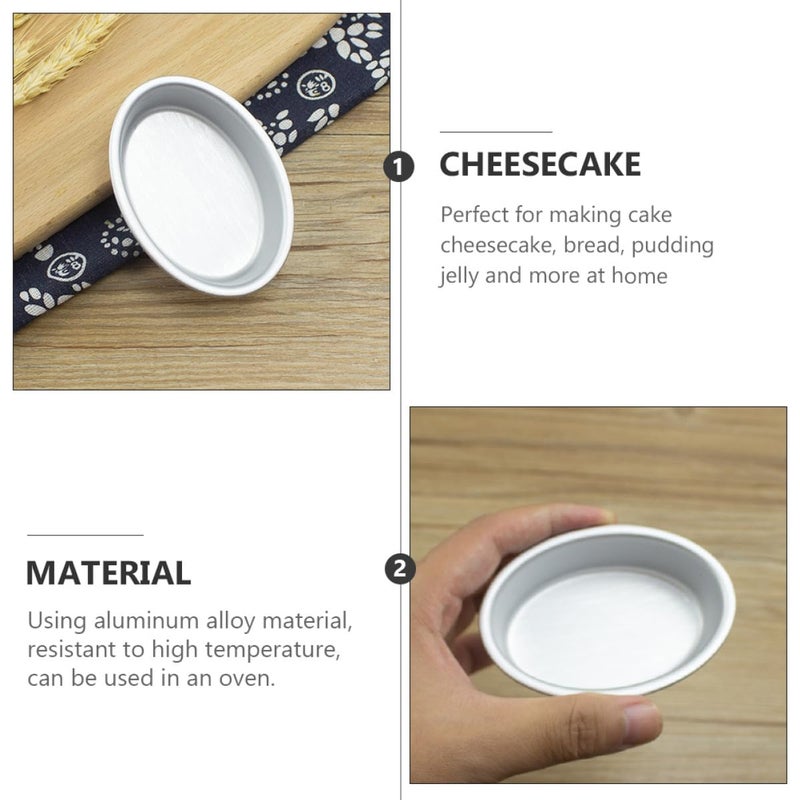 6pcs Anodized Aluminum Oval Cake Pans Non Stick Cheesecake Molds for Baking - Image 5