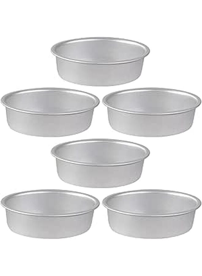 6pcs Anodized Aluminum Oval Cake Pans Non Stick Cheesecake Molds for Baking - Image 1