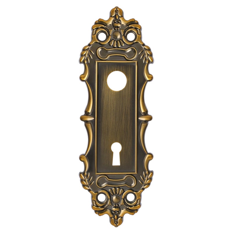 CEYMIO Mortise Lock Door Knob Plate for Interior Doors 2 Pack Antique Brass Door Lock Cover Handle Vintage Old Style Door Knob Conversion Kit - Image 2