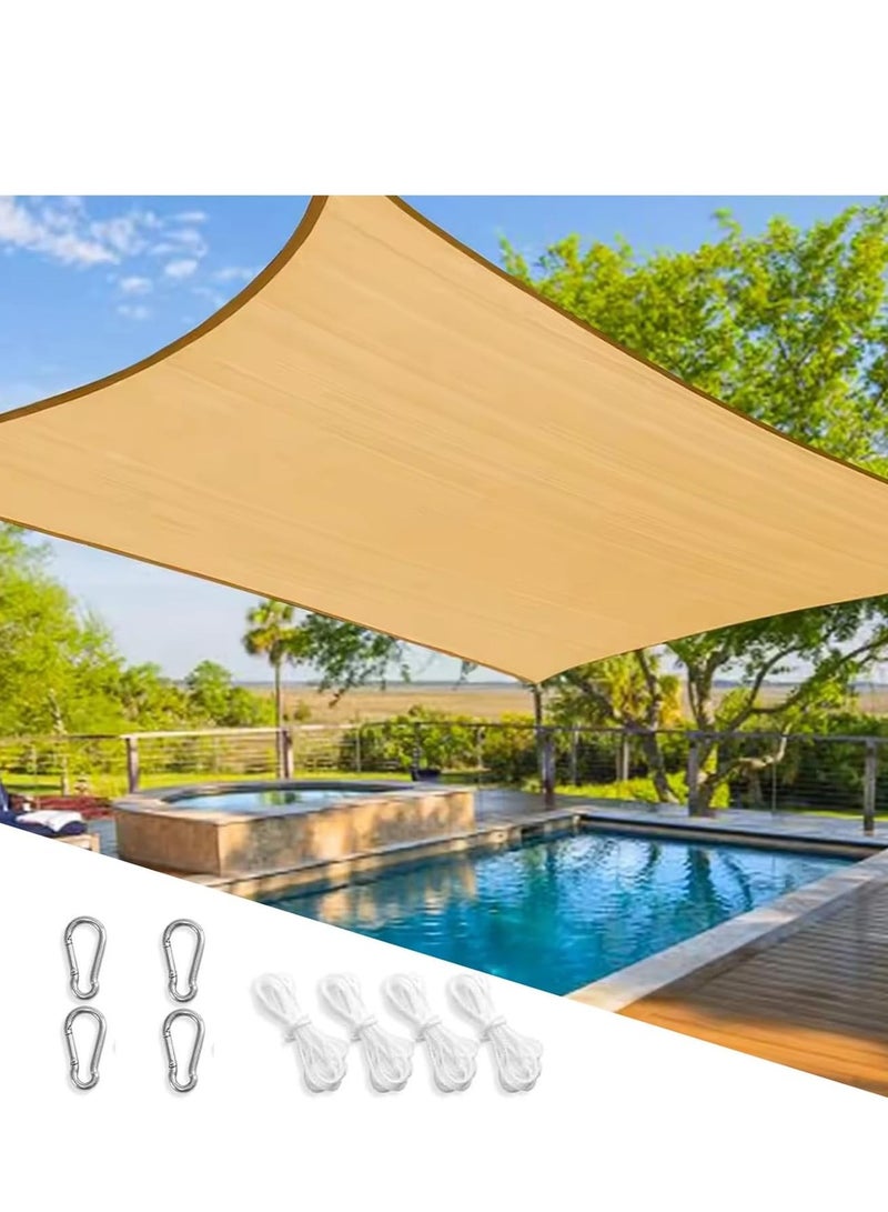 مظلة شمسية مستطيلة الشكل من 𝐅𝐅𝐃 - مظلة خارجية مقاومة للماء، توفر حماية من الأشعة فوق البنفسجية بنسبة 98%، ومقاومة للعفن والبهتان، مثالية للفناء والحديقة وحمام السباحة والشرفة - Image 1