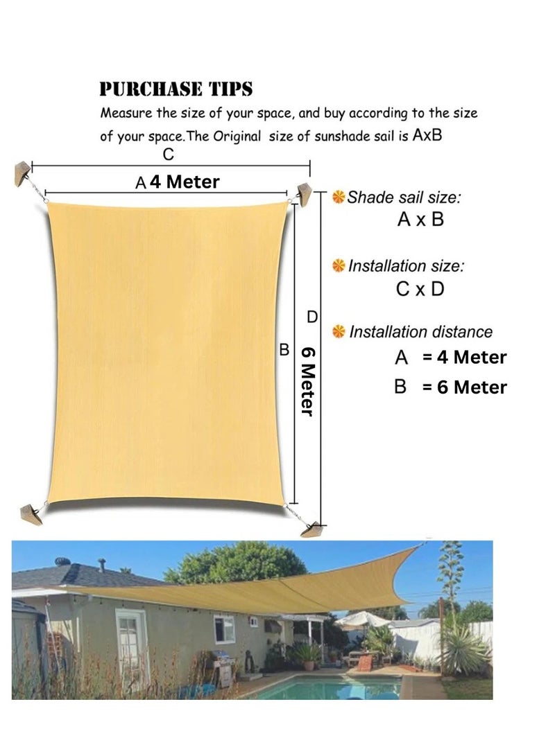 مظلة شمسية مستطيلة الشكل من 𝐅𝐅𝐃 - مظلة خارجية مقاومة للماء، توفر حماية من الأشعة فوق البنفسجية بنسبة 98%، ومقاومة للعفن والبهتان، مثالية للفناء والحديقة وحمام السباحة والشرفة - Image 3