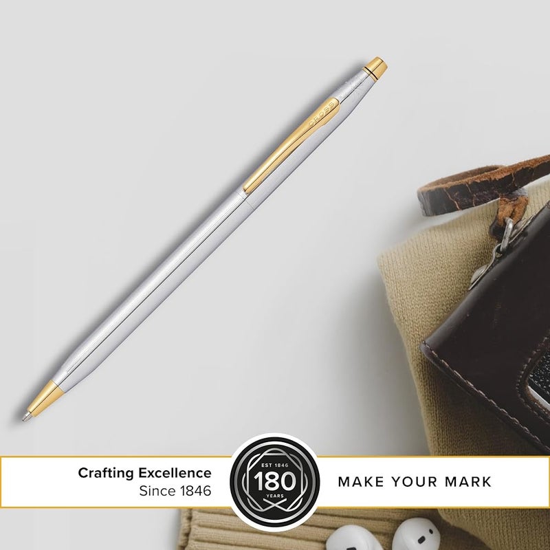 Cross Classic Century Refillable Ballpoint Pen, Medium Ballpen, Includes Luxury Gift Box - Medalist Chrome - Image 3