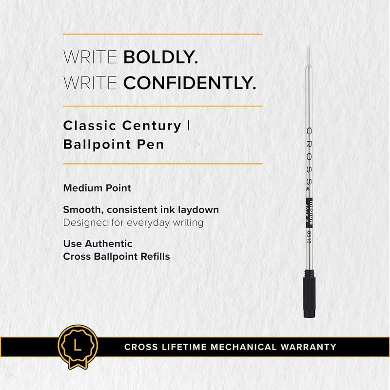 Cross Classic Century Refillable Ballpoint Pen, Medium Ballpen, Includes Luxury Gift Box - Medalist Chrome - Image 5