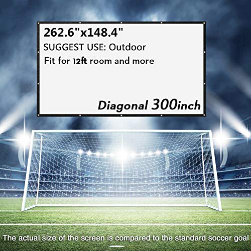 NIERBO Huge Large Projector Screen 300 inch of Thick Canvas Material 16:9 Projection Movies Screen Outdoor Projection Screen for Church School Home Indoor 1.6 Gain Not Include Mount - Image 2