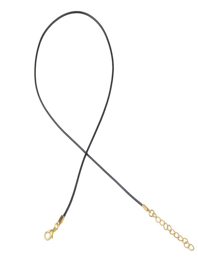 Bonlting 50 Pcs Black Leather Necklace Cord with Gold Snap Clasp, 1.5 MM, 18 Inch, Unique Style, Light Weight, Ideal for Jewelry Making, Beading Supplies - Image 2