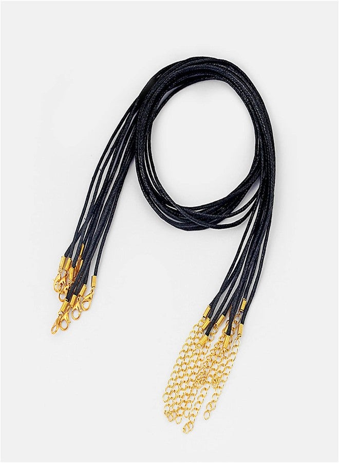 Bonlting 50 Pcs Black Leather Necklace Cord with Gold Snap Clasp, 1.5 MM, 18 Inch, Unique Style, Light Weight, Ideal for Jewelry Making, Beading Supplies - Image 4