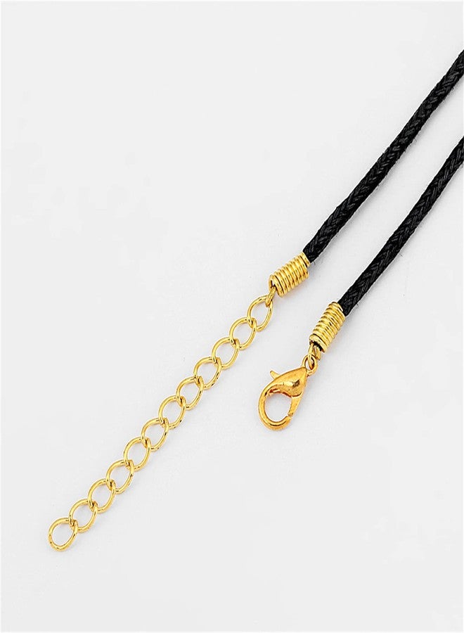 Bonlting 50 Pcs Black Leather Necklace Cord with Gold Snap Clasp, 1.5 MM, 18 Inch, Unique Style, Light Weight, Ideal for Jewelry Making, Beading Supplies - Image 3