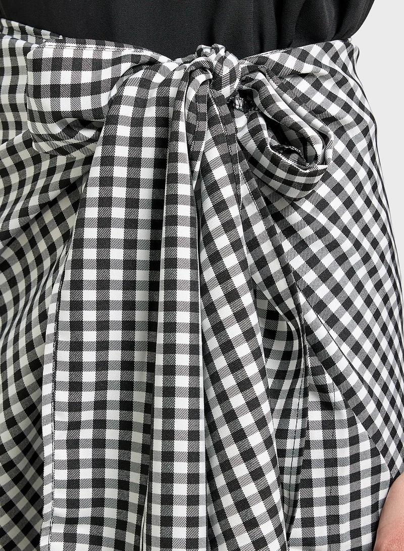 Ginger Gingham Wrap Maxi Skirt