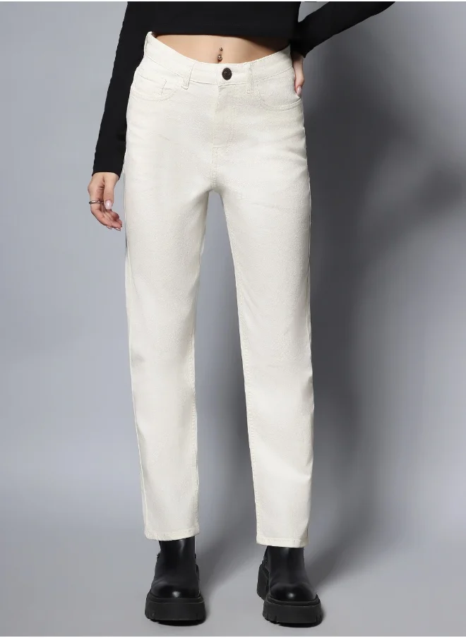 HIGH STAR Women White Jeans