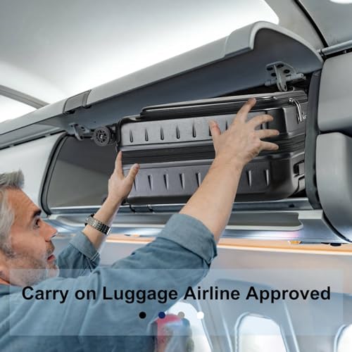 CENSIEN Expandable Carry On Luggage Airline Approved, 20 Inch Lightweight ABS+PC Hard Shell Suitcases with Front Pocket, Spinner Wheels, TSA Lock (Black, 1PC) - Image 5