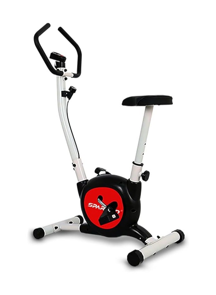 Sparnod Fitness SUB-49 Upright Exercise Bike for Home Gym - LCD Display, Height Adjustable Seat, Compact Design - Perfect Cardio Exercise Cycle Machine for Small Spaces - Image 1