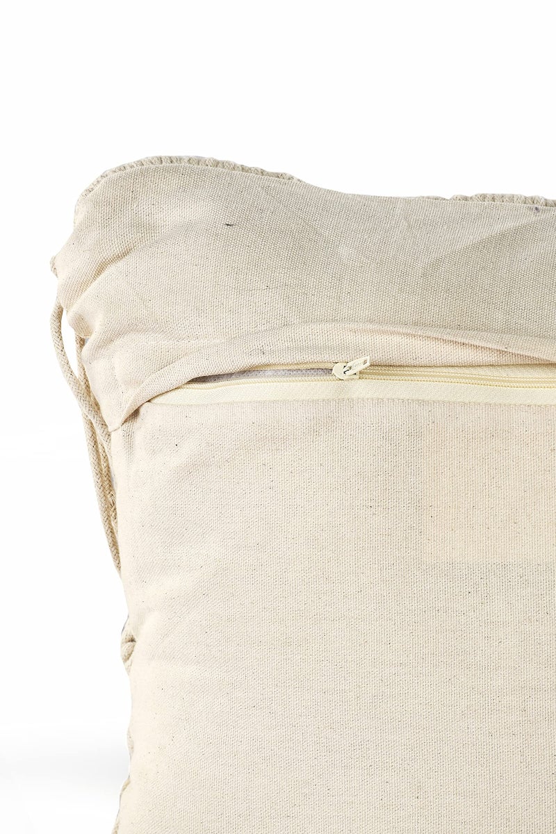 SASHAA WORLD Natural Macrame Throw Pillow Cushion Cover with Beads, Decorative Cushion Cover for Couch, Sofa, Bed or Chair(18X18 inch, Natural with Beads) - Image 3
