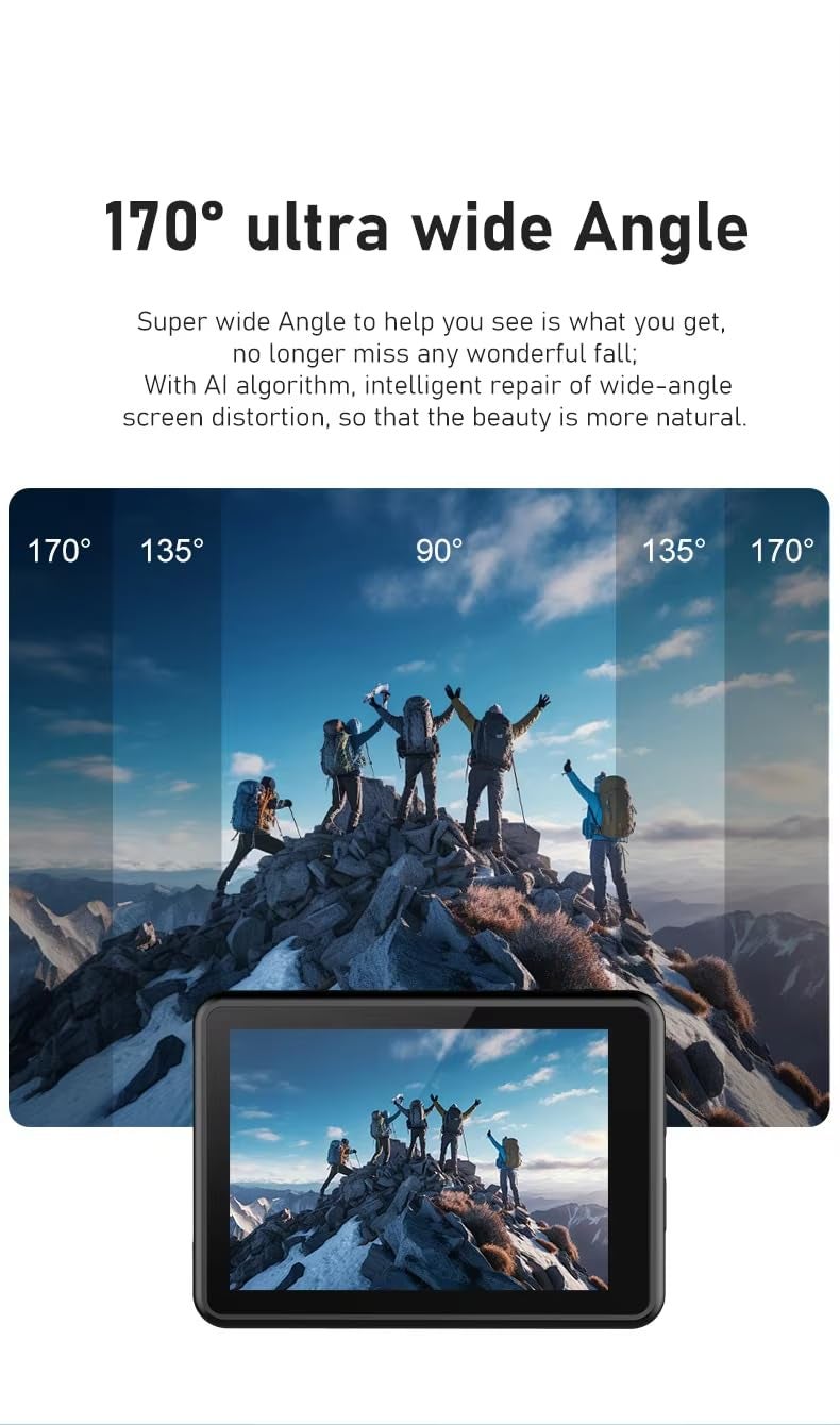 Cubonic 6K Dual Display Sports Waterproof 30m Camera| 50MP Ultra HD Photo |Touchscreen|170° Wide Angle Lens | EIS Stabilization | WiFi Connectivity | Remote | Upto 128GB SD Card Support Vlogging - Image 2