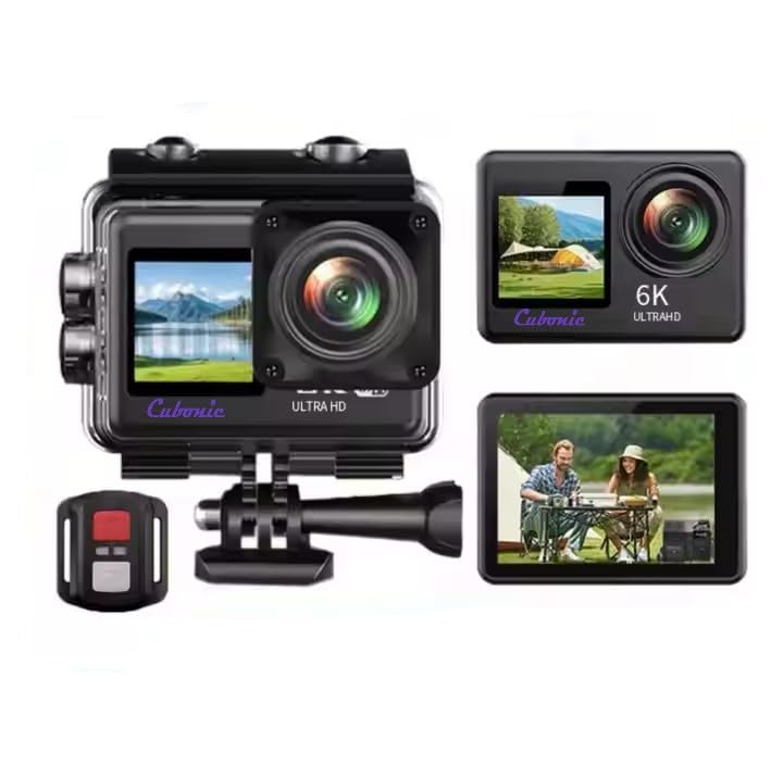 Cubonic 6K Dual Display Sports Waterproof 30m Camera| 50MP Ultra HD Photo |Touchscreen|170° Wide Angle Lens | EIS Stabilization | WiFi Connectivity | Remote | Upto 128GB SD Card Support Vlogging - Image 5