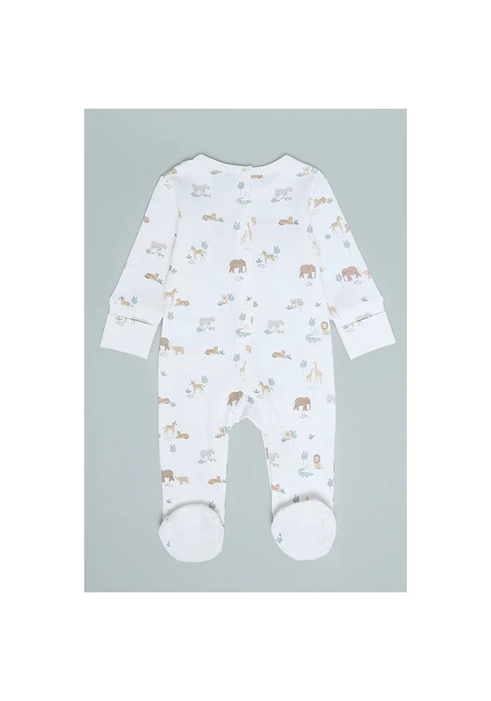 R&b Printed Footed Sleepsuit with Long Sleeves