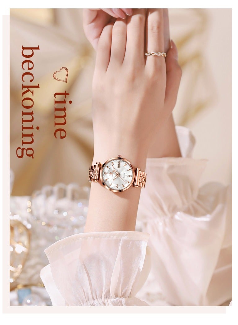 OLEVS Watches for Women Stainless Steel Quartz Water Resistant Analog Watch 32mm 5536 - Image 3