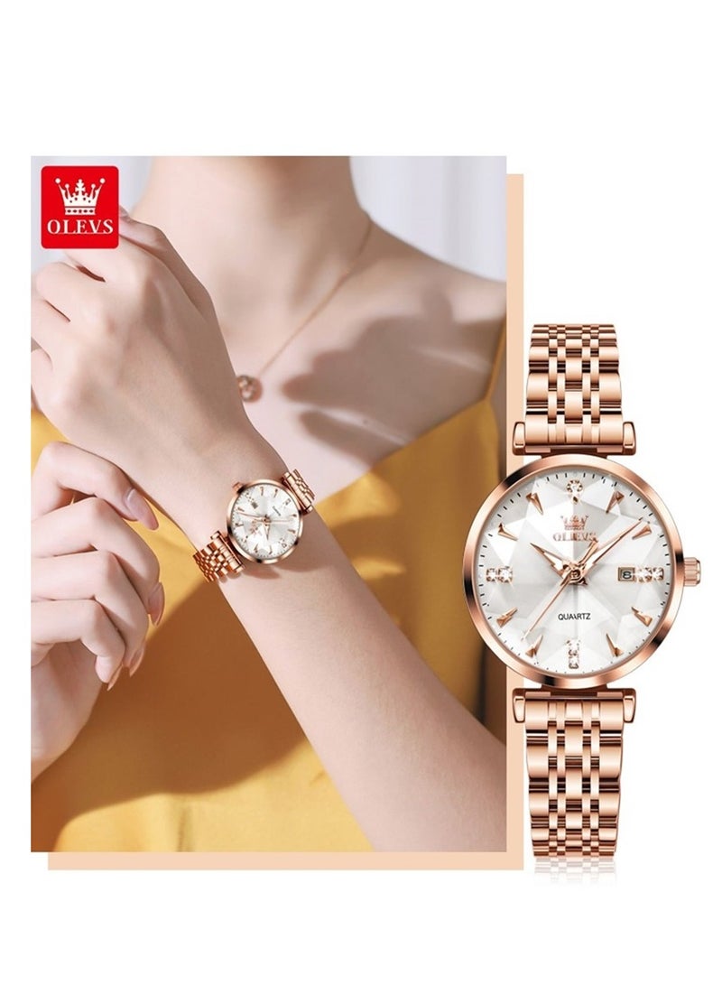OLEVS Watches for Women Stainless Steel Quartz Water Resistant Analog Watch 32mm 5536 - Image 1
