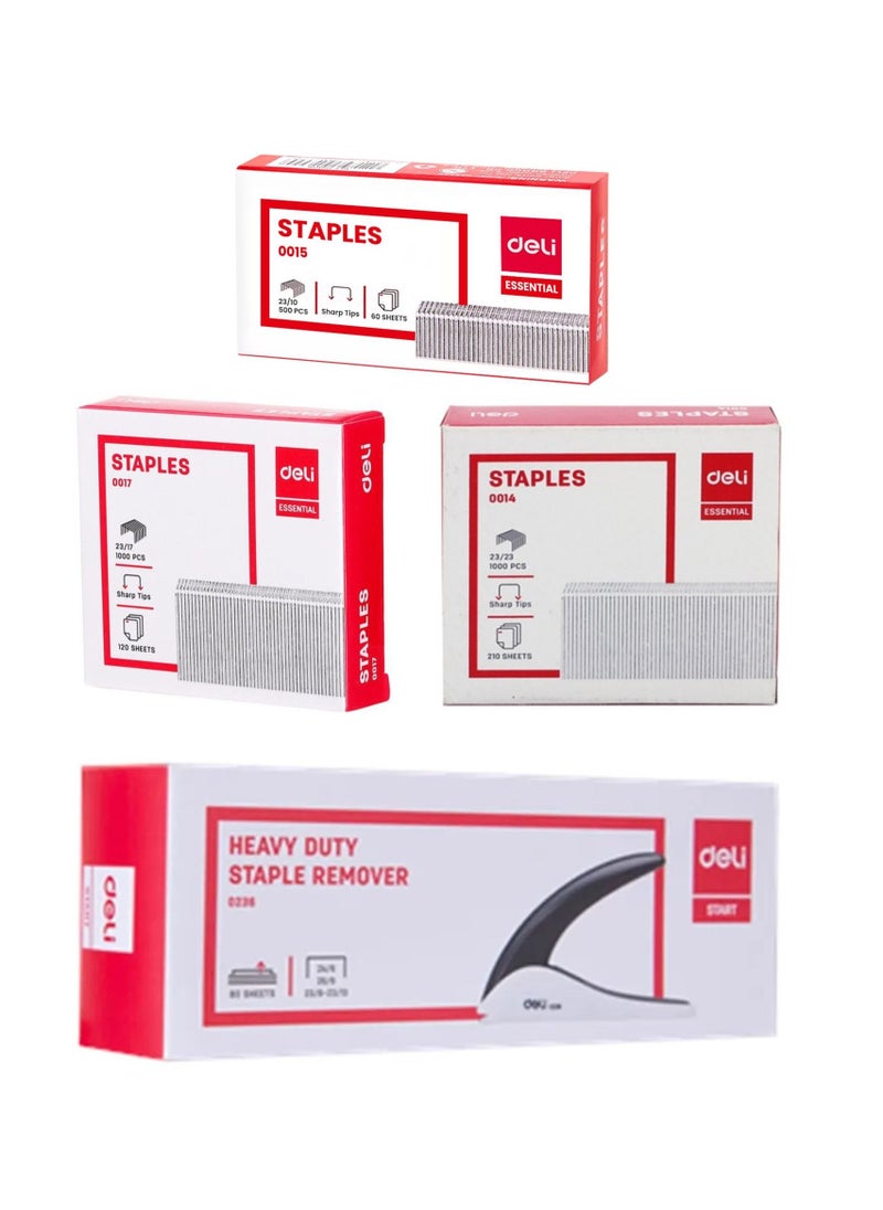 Deli 210- Sheet Capacity Heavy Duty Stapler With Staple Remover And Three Packs of Pins  - Image 4