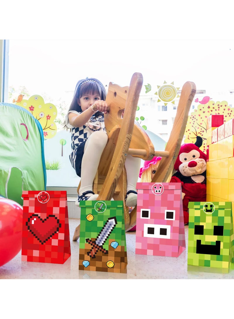 general 12pcs cartoon paper bag with handle with 18 stickers, kids girl birthday, party gift bag, party gift bag, gift bag, candy bag - Image 5