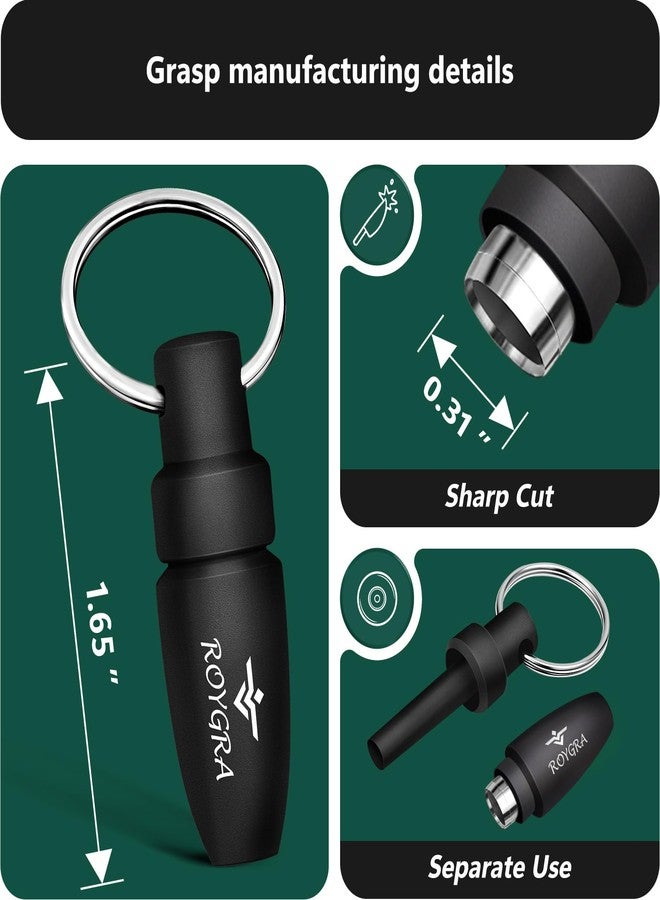roygra Cigar Punch Cutter Set (6 Pack), Cigar Punch Tool, Plastic Mini Smoking Accessories with Key Chain Fit All Cigars, Portable Sharp Clean Cut - Black - Image 3