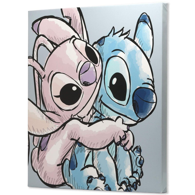 Open Road Brands Disney Lilo and Stitch With Angel Gallery Wrapped Canvas Wall Decor - Adorable Stitch Wall Art For Home Decorating - Image 2