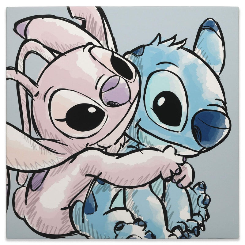 Open Road Brands Disney Lilo and Stitch With Angel Gallery Wrapped Canvas Wall Decor - Adorable Stitch Wall Art For Home Decorating - Image 1