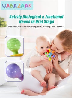 URbazaar 2Pcs Baby Teething Toys, Teething Toys for 0 3 6 9 12 Months Boys Girls, Newborn Baby Toys, Baby Rattles Toys, Sensory Chew Toys, 1 Year Old Baby Shower Gifts  - Image 3