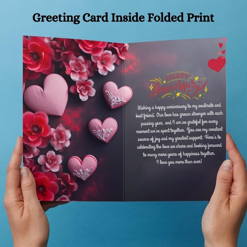 AanyaCentric AanyaCentric Anniversary Printed Greeting Card Red Envelope 83x117 inches Special Romantic Gift for Husband Wife Wedding Celebration Couple Greeting  - Image 2