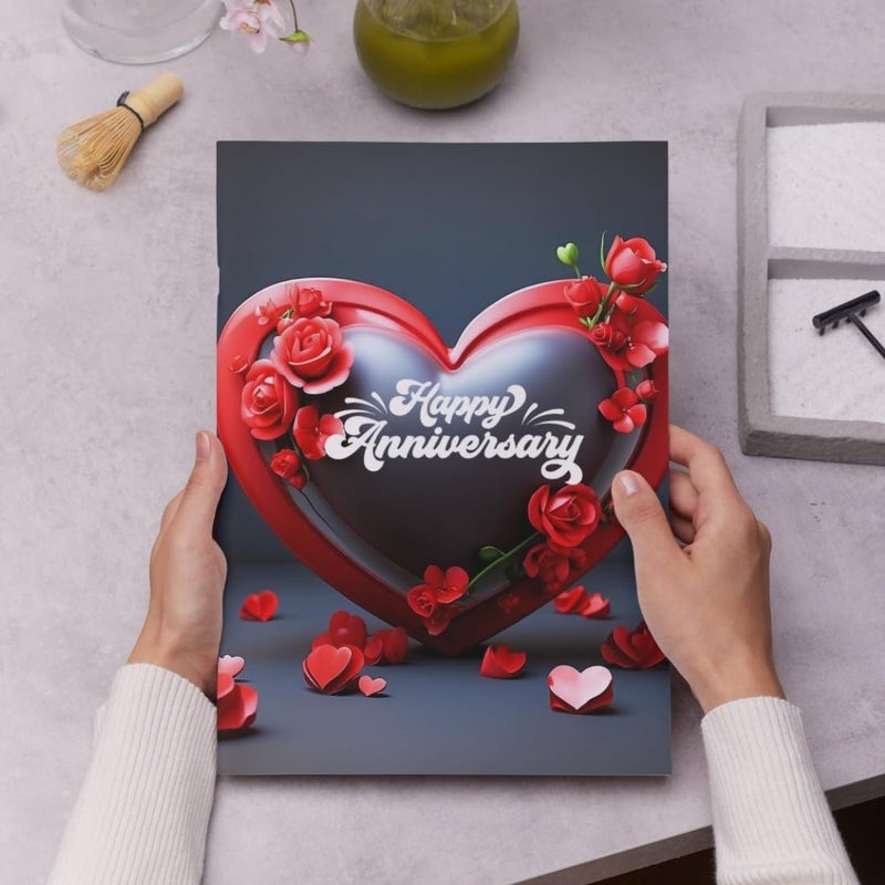 AanyaCentric AanyaCentric Anniversary Printed Greeting Card Red Envelope 83x117 inches Special Romantic Gift for Husband Wife Wedding Celebration Couple Greeting  - Image 4