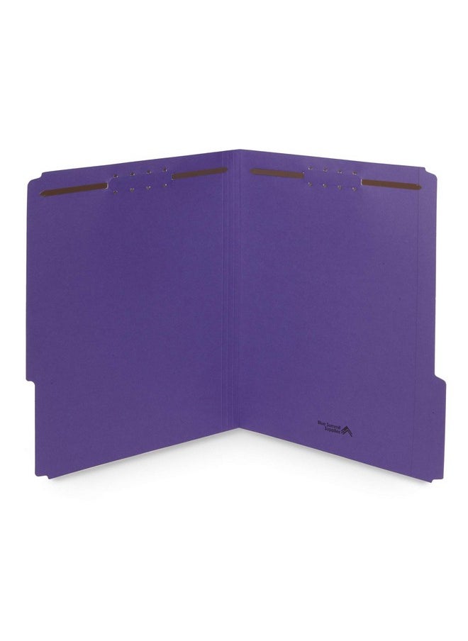 Blue Summit Supplies 50 Purple File Folders With Fasteners 1/3 Cut Reinforced Tab Durable 2 Prong Fastener File Folder Designed To Organize Standard Medical Files Law Client Files Office Reports Letter Size Purple  - Image 1