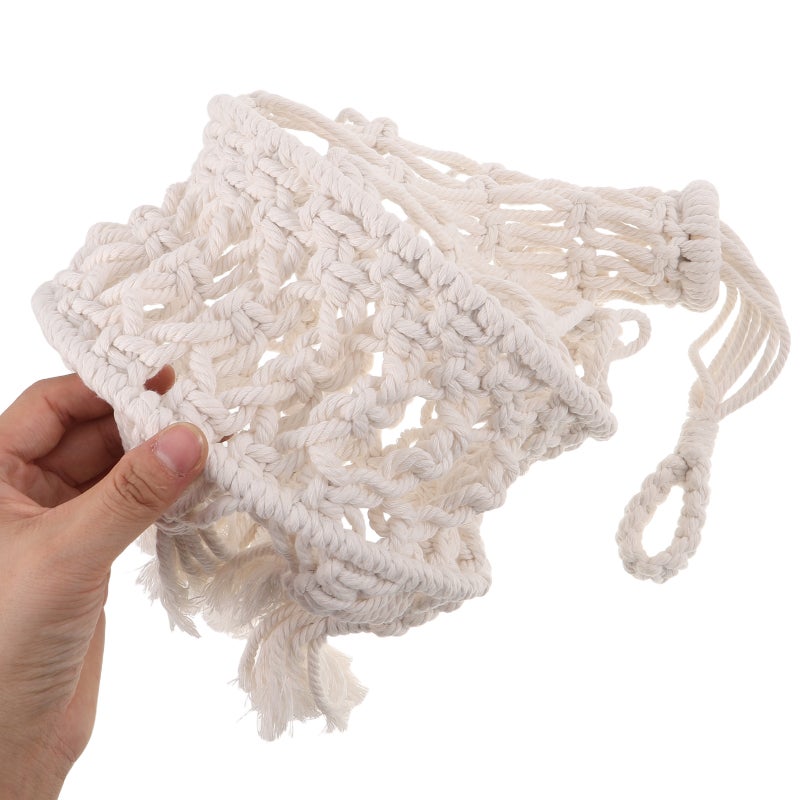 Macrame Lamp Shade: Bohemian Handwoven Cotton Rope Lampshade For Pendant - Macrame Woven Lamp Shade Cover Rustic Light Fixture (Lightbulb Not Included) - Image 3