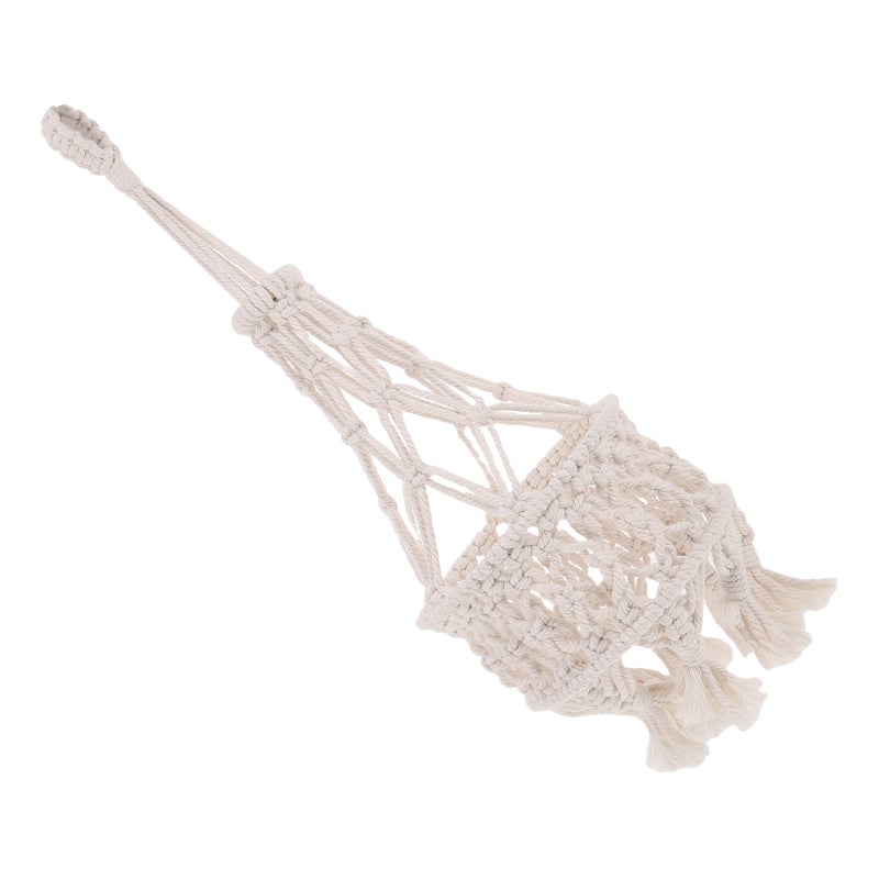Macrame Lamp Shade: Bohemian Handwoven Cotton Rope Lampshade For Pendant - Macrame Woven Lamp Shade Cover Rustic Light Fixture (Lightbulb Not Included) - Image 4