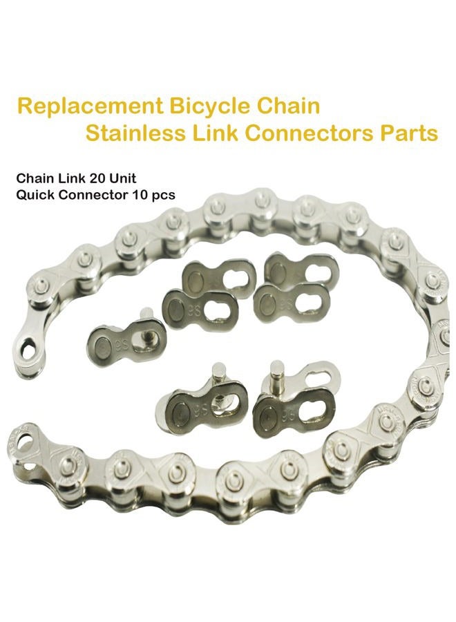MyyYiTar 12 Speed Bike Chains Link Connectors Replacement Spares Stainless Master Chain Repair Kits,10 Sets Master Chain Conectors 5 Pairs Quick Link Hooks - Image 5
