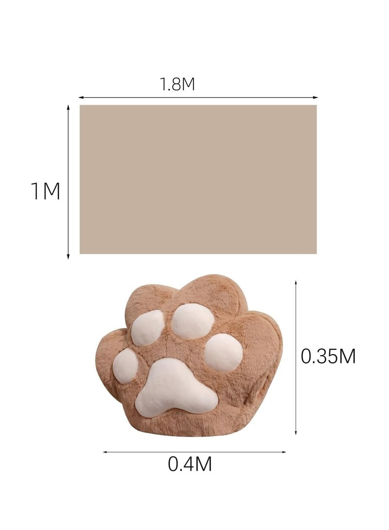 3 in 1 Cat Paw Pillow Blanket with Hand Warmer Pockets - Soft Plush Throw Pillow, Foldable Nap Blanket & Warm Hand Cushion for Home Office Car Travel, Zippered Multi-Use Lounge Pillow (40x35cm Pillow + 100x180cm Blanket-Grey) - Image 2