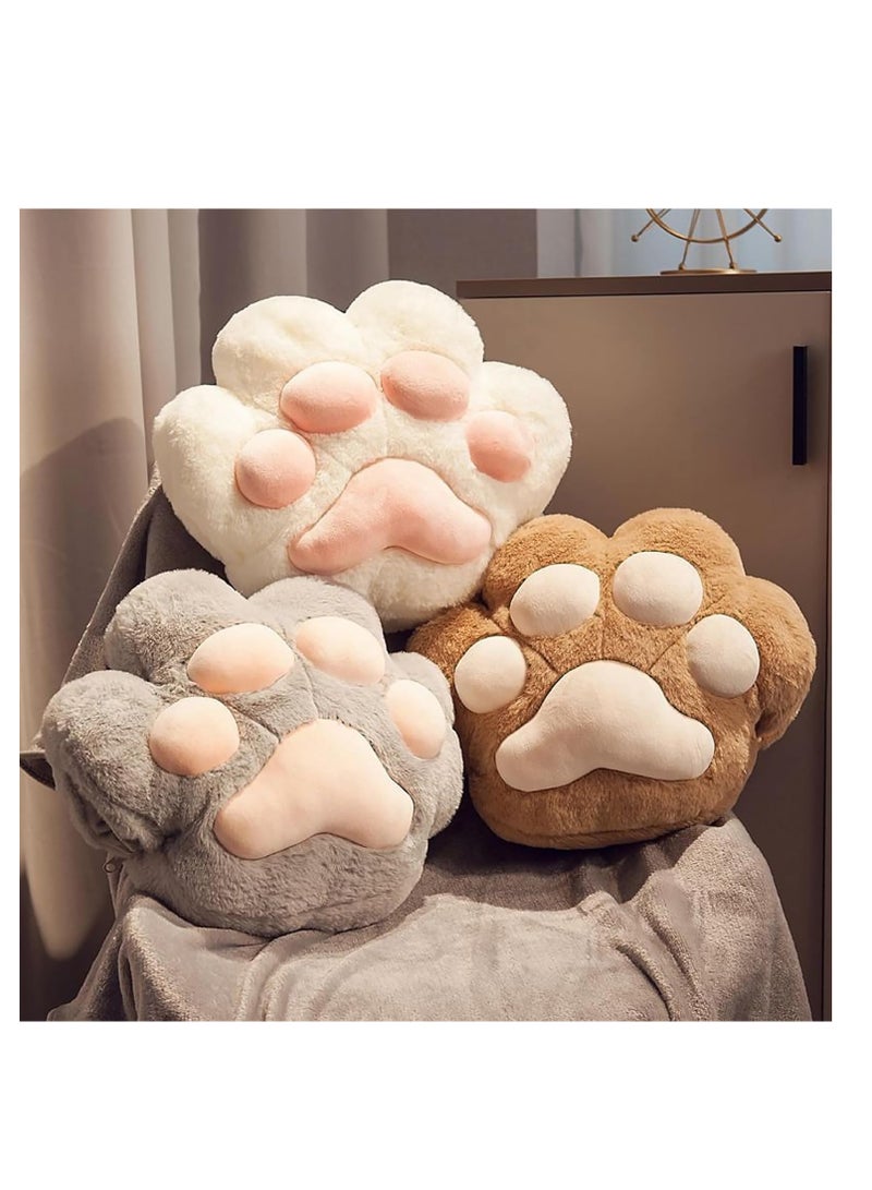 3 in 1 Cat Paw Pillow Blanket with Hand Warmer Pockets - Soft Plush Throw Pillow, Foldable Nap Blanket & Warm Hand Cushion for Home Office Car Travel, Zippered Multi-Use Lounge Pillow (40x35cm Pillow + 100x180cm Blanket-Grey) - Image 5