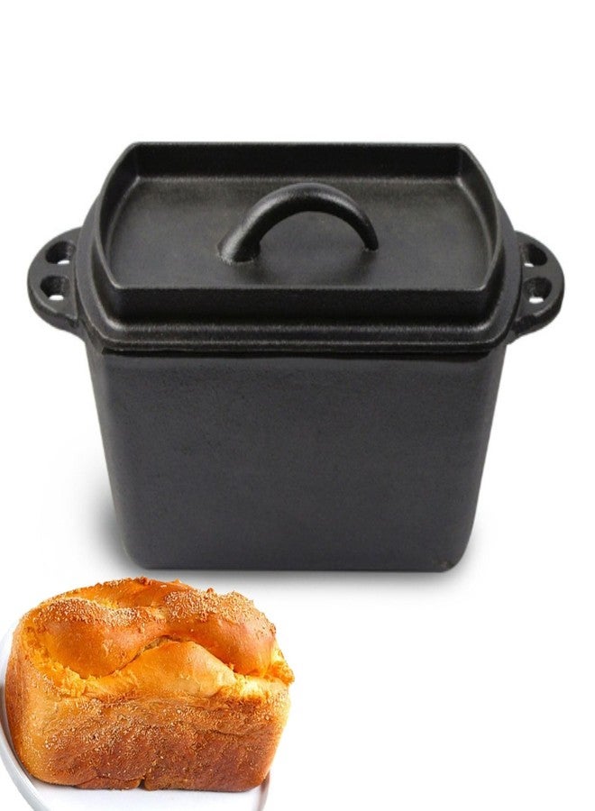 bangminda Cast Iron Bread Pan with Lid, Bread Baking Pans for Homemade Bread,Heavy Duty Bread Maker,Cast Iron Roaster,Sourdough Sandwich Loaf Oven Pan - Image 1
