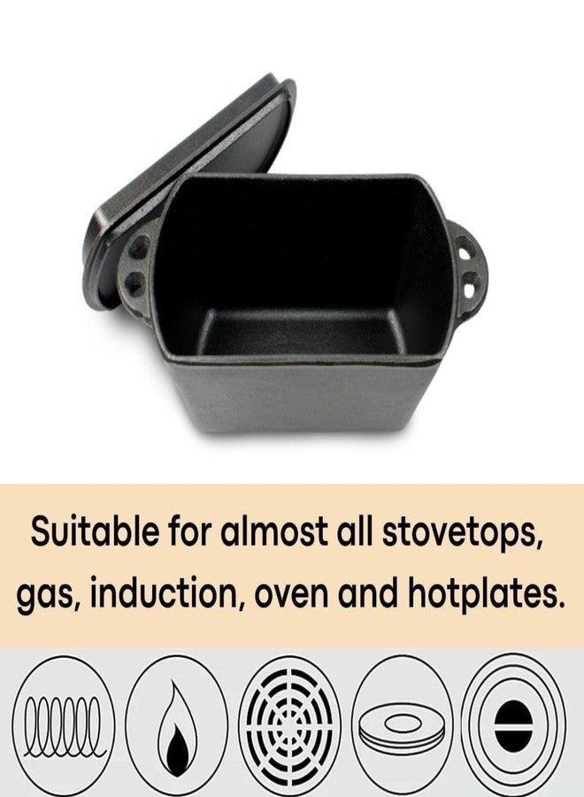 bangminda Cast Iron Bread Pan with Lid, Bread Baking Pans for Homemade Bread,Heavy Duty Bread Maker,Cast Iron Roaster,Sourdough Sandwich Loaf Oven Pan - Image 2
