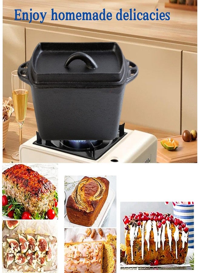 bangminda Cast Iron Bread Pan with Lid, Bread Baking Pans for Homemade Bread,Heavy Duty Bread Maker,Cast Iron Roaster,Sourdough Sandwich Loaf Oven Pan - Image 3