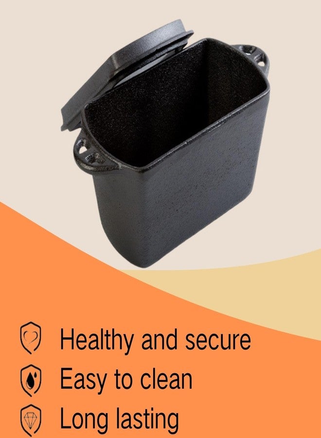 bangminda Cast Iron Bread Pan with Lid, Bread Baking Pans for Homemade Bread,Heavy Duty Bread Maker,Cast Iron Roaster,Sourdough Sandwich Loaf Oven Pan - Image 4