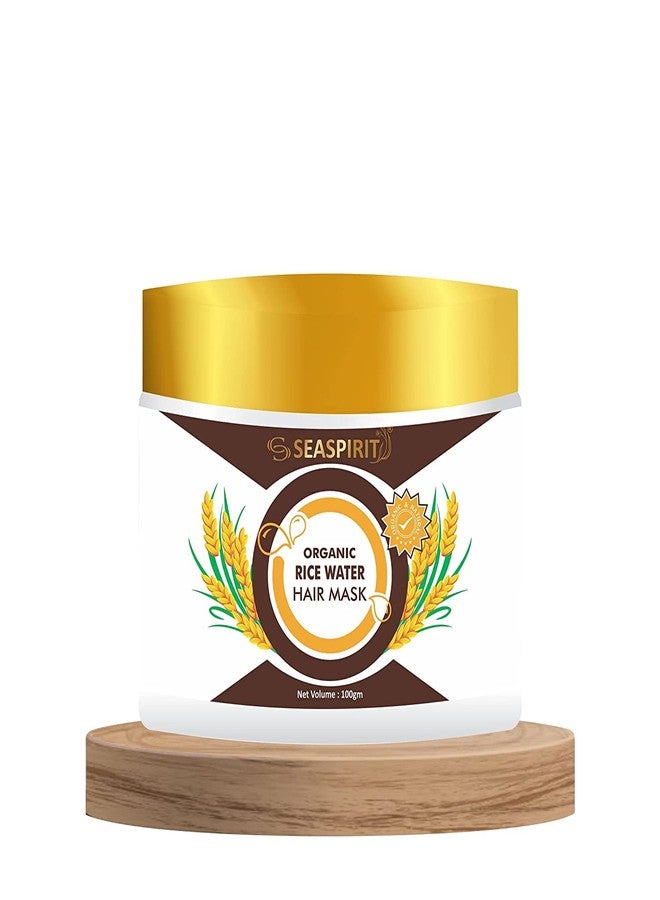 SEASPIRIT Organic Rice Water Hair Mask For Dry & Frizzy Hair - Strength & Growth Formula - Free from Mineral Oils, Sulphates & Paraben - For All Hair Types(100 gm) - Image 2