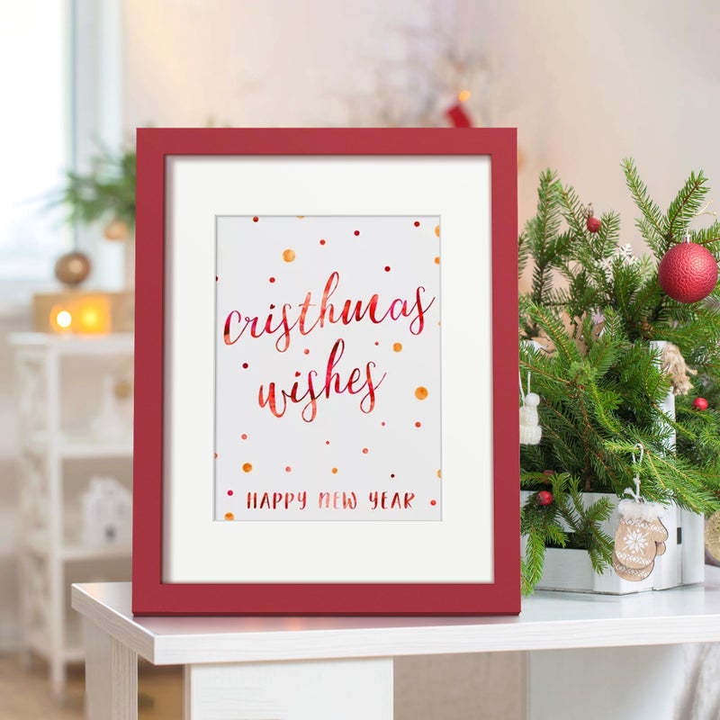 upsimples upsimples 8.5 By 11 Picture Frame  Display Pictures 6x8 with Mat or 8.5 x 11 Without  Wall Hanging Photo Frames  Red  1 Pack - Image 2