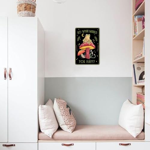 CrazySign Funny Frog Mushroom Decor Metal Sign: Cute Cottagecore & Forest Decor for Bathroom, Kitchen, Bedroom, and Home (3029) - Image 5