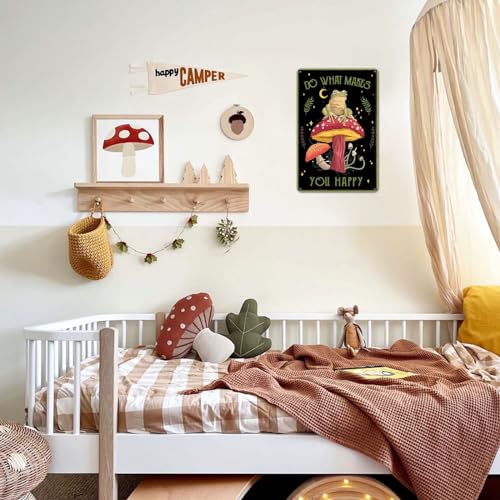 CrazySign Funny Frog Mushroom Decor Metal Sign: Cute Cottagecore & Forest Decor for Bathroom, Kitchen, Bedroom, and Home (3029) - Image 2