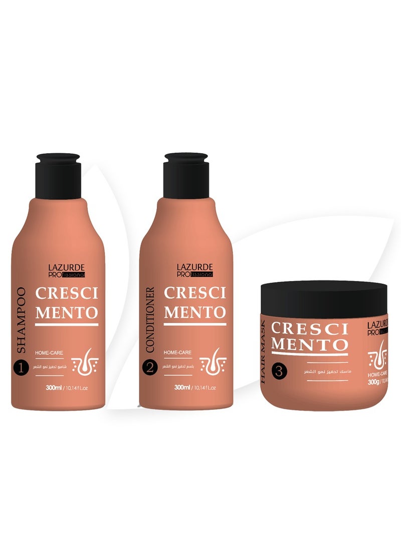LAZURDE PROfissional - L'azurde Professional hair care set to stimulate hair growth 3*300 ml - Image 1