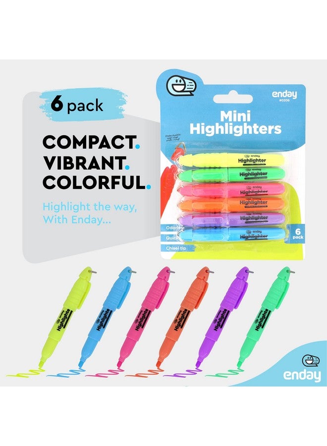 Emraw Mini Fluorescent Highlighter With Cap Clip. Smooth Glide Solid Gel Student Study Kit Assorted Colors (12 Pack)  - Image 4