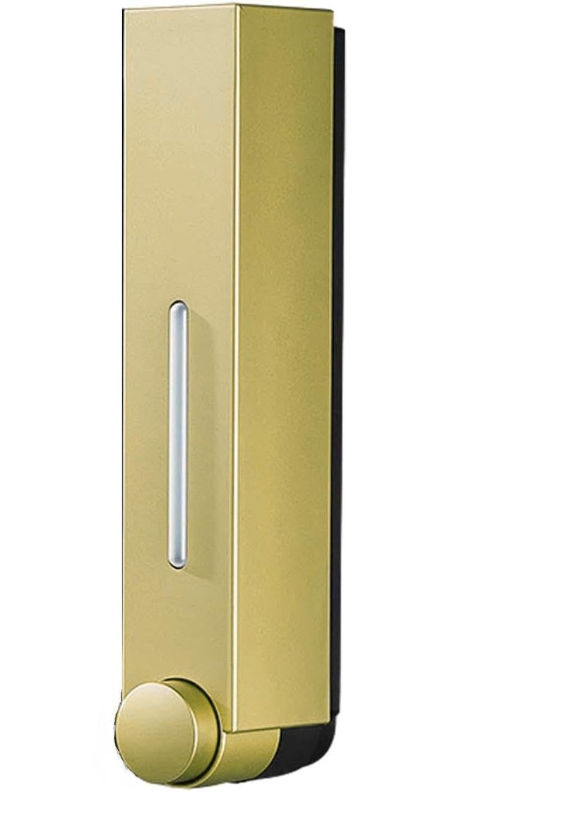 Aimko Wall Mounted Manual Push-Button Liquid Soap Dispenser | Stylish Finish | Ideal for Shower, Lotion, Shampoo | Durable & Space-Saving Design | Easy Installation & Refill (1PCS) (Gold) - Image 2