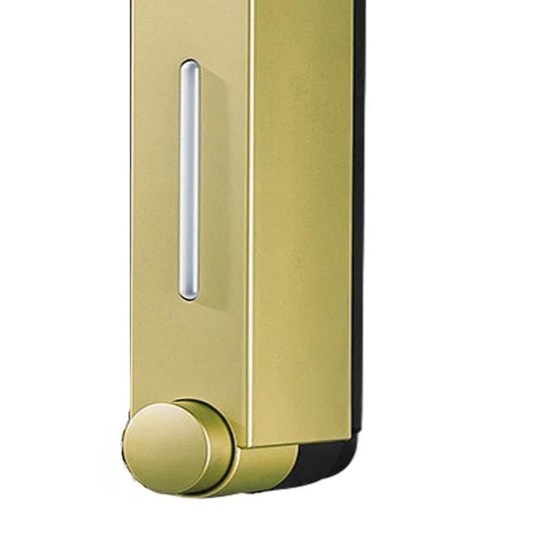 Aimko Wall Mounted Manual Push-Button Liquid Soap Dispenser | Stylish Finish | Ideal for Shower, Lotion, Shampoo | Durable & Space-Saving Design | Easy Installation & Refill (1PCS) (Gold) - Image 4