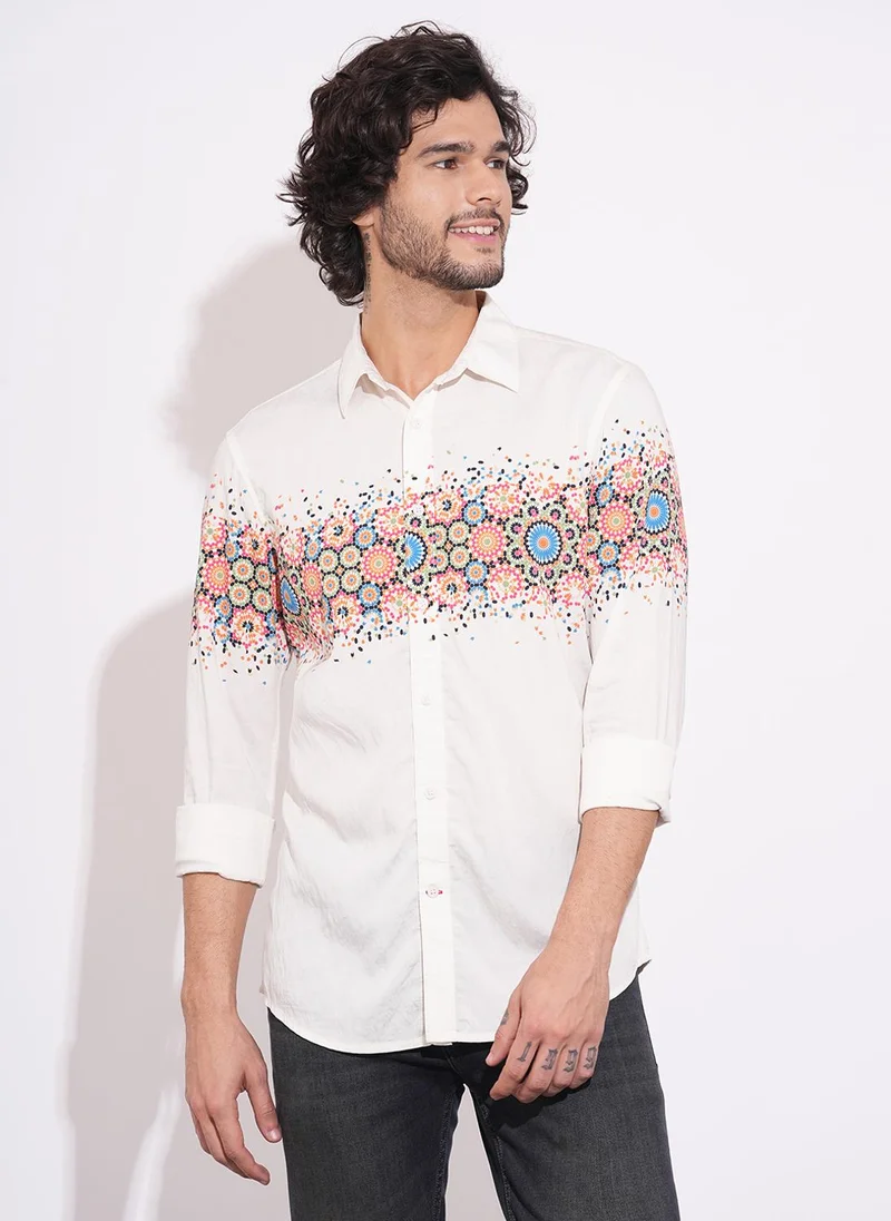 Being Human Floral Printed Spread Collar Casual Shirt
