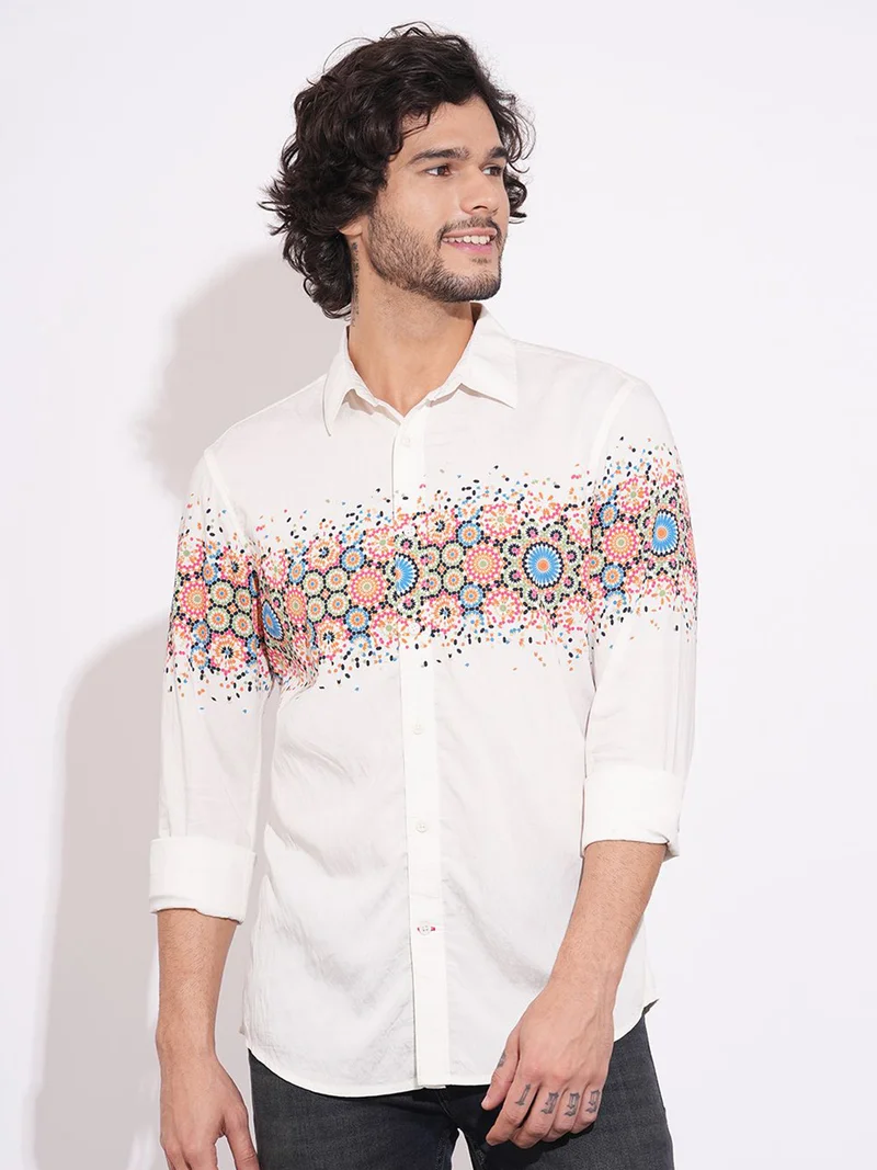 Being Human Floral Printed Spread Collar Casual Shirt